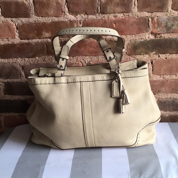 Coach Handbags - Coach Pebbled Leather Zip Top Tote